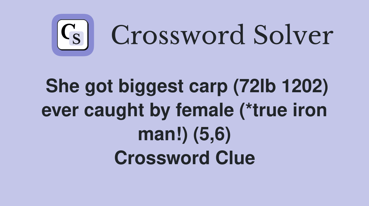 She got biggest carp (72lb 1202) ever caught by female (*true iron man